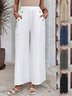 Damen Unifarben Lang Elastische Taille Hose Lässig Frühling/Herbst Hose