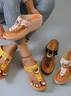 Sommer Farbblock PU Westlicher Stil Rutschfest