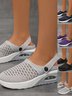 Hälfte-Beleg Atmungsaktiv und Leicht Hinteren-Spitze Gummiband Xiaofei Gewebe Schuhspitze Unifarben Damen Sport Stil Zwei-Weg Pantolette