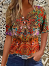 Damen Geblümt Kurzarm T-Shirts T-Shirt Rundhals Print Lässig Sommer T-Shirt mit Grafik Oberteile