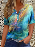 Damen Abstrakt Kurzarm T-Shirts T-Shirt Rundhals Print Lässig Sommer T-Shirt mit Grafik Oberteile