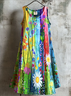 Damen Geblümt Ärmellos Sommer Kleid Rundhals Täglich Lässig Midi A-Linien-Kleid