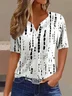 Damen Gestreift Kurzarm T-Shirts T-Shirt Rundhals Print Lässig Sommer T-Shirt mit Grafik Oberteile