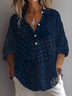 Damen Abstrakt Langarm Bluse Frühling/Herbst Print Hemdkragen Täglich Lässig Oberteile