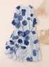 Damen Geblümt Dreiviertelärmel Frühling/Herbst Print Kleid Rundhals Täglich Lässig Maxikleid Klassisch H-Linie Kleid