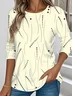 Damen Gestreift Langarm T-Shirts T-Shirt Rundhals Lässig Frühling/Herbst Oberteile