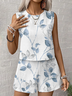 Damen Geblümt Print Zweiteiliges Set Täglich Ärmellos Lässig Sommer Mehrteiliges Set Matching Set