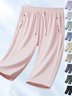 Damen Unifarben Caprihosen Gerade Hosen Lässig Sommer Shorts