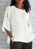 Damen Unifarben Halbarm T-Shirts T-Shirt Rundhals Lässig Sommer Oberteile