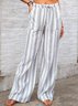 Damen Gestreift Lang Tunnelzug Hose Lässig Frühling/Herbst Hose