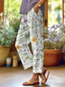 Damen Geblümt Lang Hose Lässig Frühling/Herbst Hose