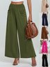 Damen Unifarben Lang Elastische Taille Hose Lässig Frühling/Herbst Hose