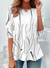 Damen Abstrakte Tupfen Langarm T-Shirts T-Shirt Rundhals Print Lässig Frühling/Herbst Tunika Oberteile