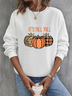 Damen Halloween (Kürbis) Rundhals Print Lässig Frühling/Herbst Langarm Sweatshirt