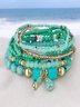 Handgemachte Bohemien Damen Hirse Korn Armbänder, romantisch Element Armband Set 8 Stück/set Armband
