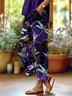 Damen Geblümt Lang Hose Lässig Frühling/Herbst Hose