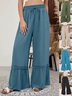Damen Unifarben Lang Elastische Taille Hose Lässig Frühling/Herbst Hose