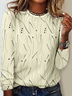 Damen Gestreift Langarm T-Shirts T-Shirt Rundhals Lässig Frühling/Herbst Oberteile