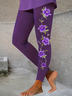Damen Geblümt Lässig Alle Jahreszeiten Print Lang Leggings