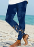 Damen Geblümt Lässig Alle Jahreszeiten Print Lang Leggings