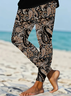 Damen Geblümt Lässig Alle Jahreszeiten Print Lang Leggings