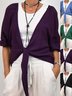 Damen Unifarben Frühling/Herbst Aufdecken Lässig Schnürung Leicht Strickjacke