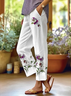 Damen Geblümt Lang Hose Lässig Frühling/Herbst Hose