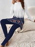Damen Geblümt Print Zweiteiliges Set Täglich Langarm Lässig Frühling/Herbst Bluse mit Hose Matching Set