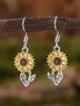 Retro Einfach Sonnenblume Ohrringe Pendant Damen Fashion Beliebt Bohemien Pflanze Blume Ohrringe