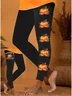 Damen Halloween Retro Alle Jahreszeiten Lang Leggings