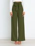 Damen Unifarben Lang Elastische Taille Hose Lässig Frühling/Herbst Hose