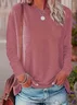Damen Unifarben Langarm T-Shirts T-Shirt Rundhals Print Lässig Frühling/Herbst T-Shirt mit Grafik Oberteile