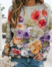 Damen Geblümt Rundhals Print Lässig Frühling/Herbst Langarm Sweatshirt