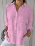 Damen Herz/Herz Dreiviertelärmel Bluse Frühling/Herbst Print Hemdkragen Täglich Lässig Oberteile