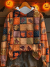 Damen Halloween Frühling/Herbst Print Langarm Lässig Täglich Kapuze