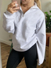 Damen Unifarben Schalkragen Reißverschluss Lässig Frühling/Herbst Langarm Sweatshirt