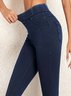 Damen Unifarben Lässig Alle Jahreszeiten Nahtverarbeitung Lang Leggings