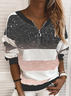 Damen Abstrakt Rundhals Print Lässig Frühling/Herbst Langarm Sweatshirt