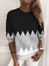 Damen Abstrakt Rundhals Print Lässig Frühling/Herbst Langarm Sweatshirt
