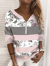 Damen Geblümt Rundhals Print Lässig Frühling/Herbst Langarm Sweatshirt