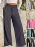 Damen Unifarben Lang Elastische Taille Hose Lässig Frühling/Herbst Hose