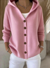 Damen Unifarben Langarm Kapuze Lässig Frühling/Herbst Strickjacke Oberbekleidung