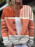 Damen Abstrakt Lässig Frühling/Herbst Print Strickjacke