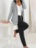 Damen Unifarben Print Zweiteiliges Set Täglich Langarm Lässig Frühling/Herbst Mantel mit Hosen Matching Set