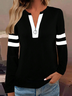 Damen Gestreift Rundhals Print Lässig Frühling/Herbst Langarm Sweatshirt