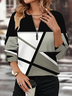 Damen Abstrakt Rundhals Print Lässig Frühling/Herbst Langarm Sweatshirt