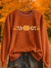 Damen Ahornblatt Rundhals Print Lässig Frühling/Herbst Langarm Sweatshirt