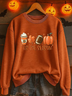 Damen Ahornblatt Rundhals Print Lässig Frühling/Herbst Langarm Sweatshirt