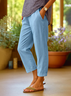 Damen Unifarben Lang Hose Lässig Frühling/Herbst Hose