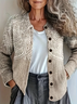 Damen Abstrakt Retro Frühling/Herbst Print Strickjacke